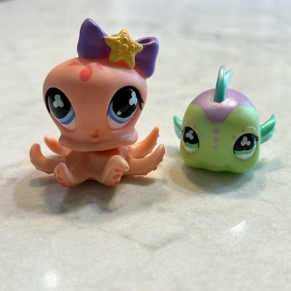 LPS Littlest Pet Shop Gen 2 #512 Octopus and #514 Fish - Picture 1 of 6